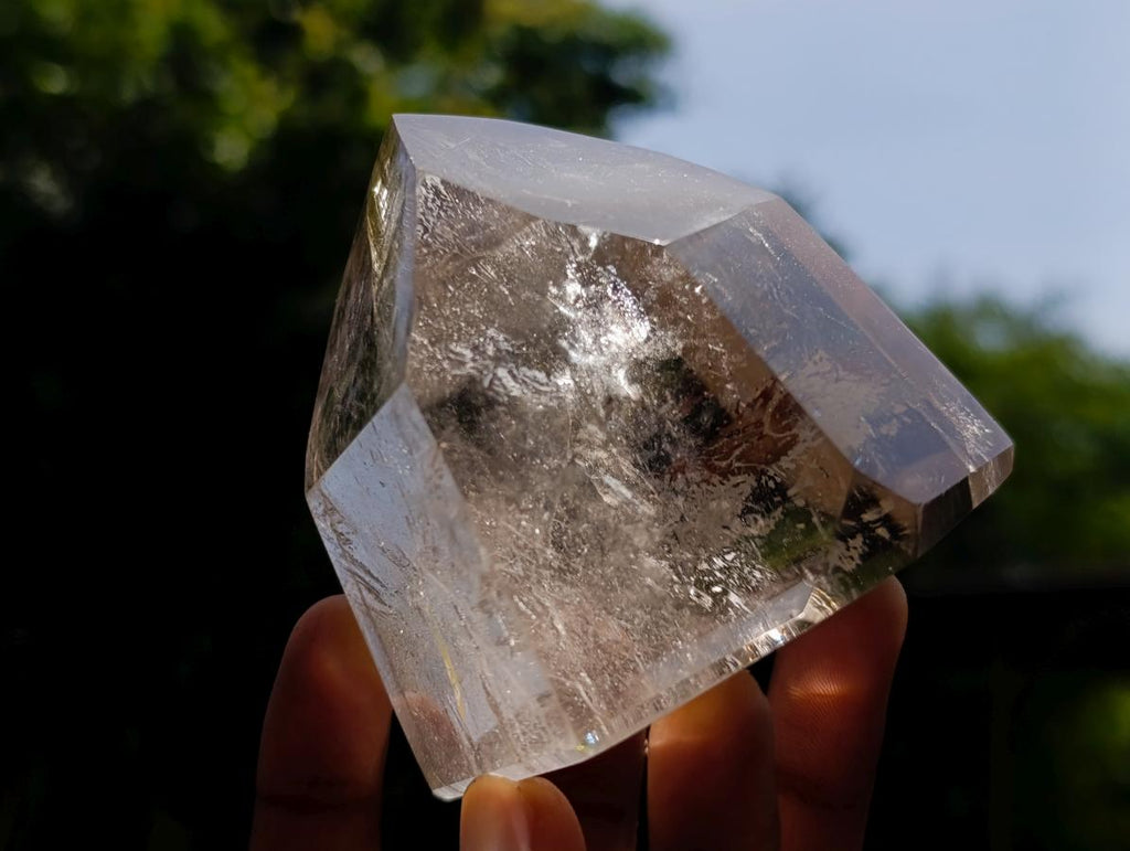Polished Smokey Window Quartz Crystals x 4 From Madagascar