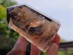 Polished Smokey Window Quartz Crystals x 4 From Madagascar