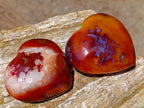 Polished Carnelian Agate Gemstone Hearts x 6 From Madagascar