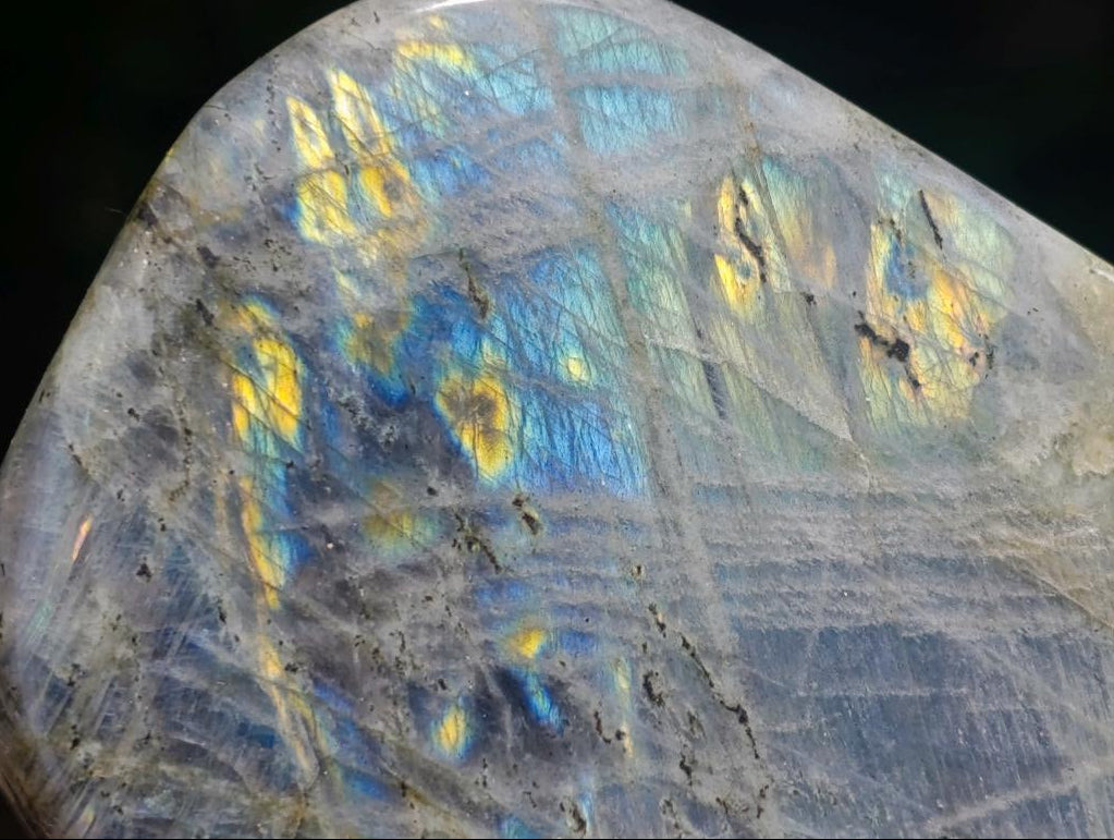 Polished Rare Purple Sunset Labradorite Standing Free Forms x 3 From Madagascar