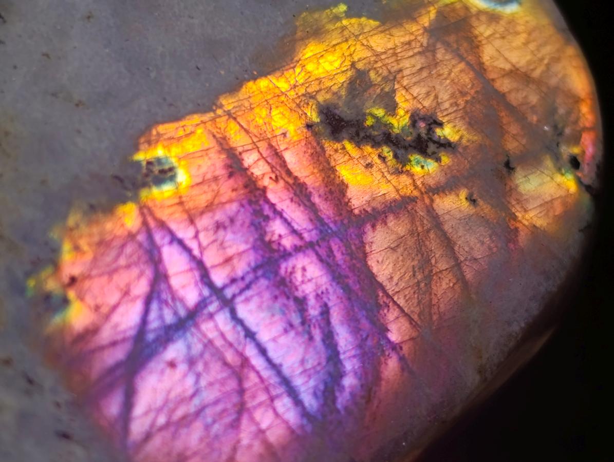 Polished Rare Purple Sunset Labradorite Standing Free Forms x 3 From Madagascar