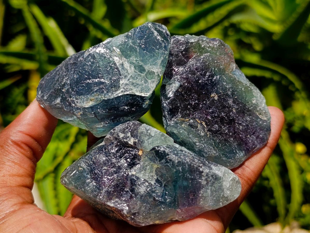 Natural Watermelon Fluorite Cobbed Specimens x 24 From Uis, Namibia