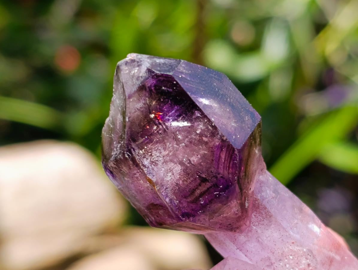 Natural Window Amethyst Crystals x 12 From Chiredzi, Zimbabwe