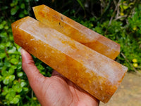 Polished Golden Healer Quartz Crystals x 2 From Ambatofinandrahana, Madagascar