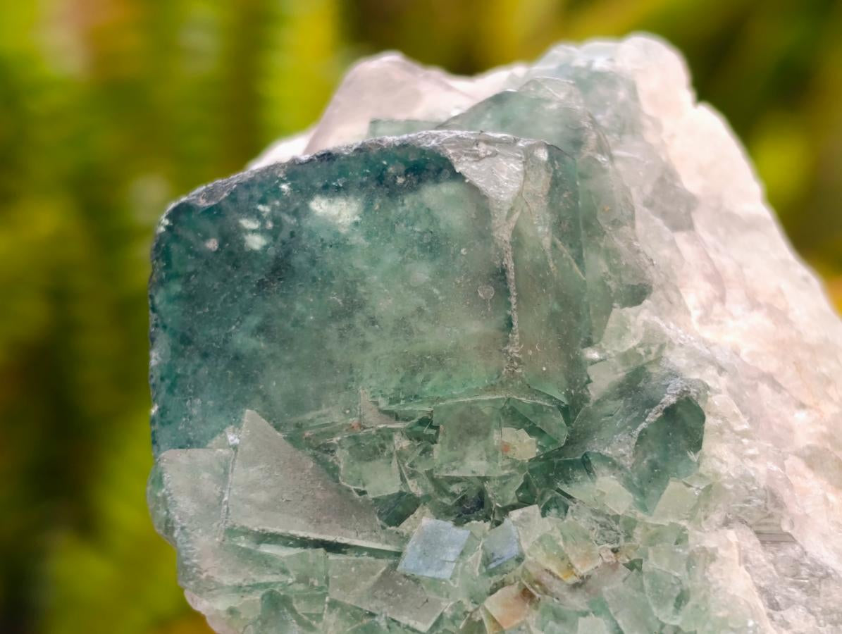 Natural XL Green Fluorite Cluster Specimens x 3 From Mandrosonoro, Madagascar