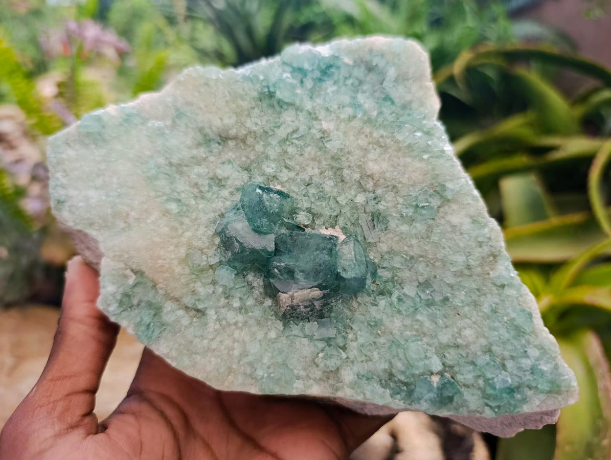 Natural XL Green Fluorite Cluster Specimens x 3 From Mandrosonoro, Madagascar