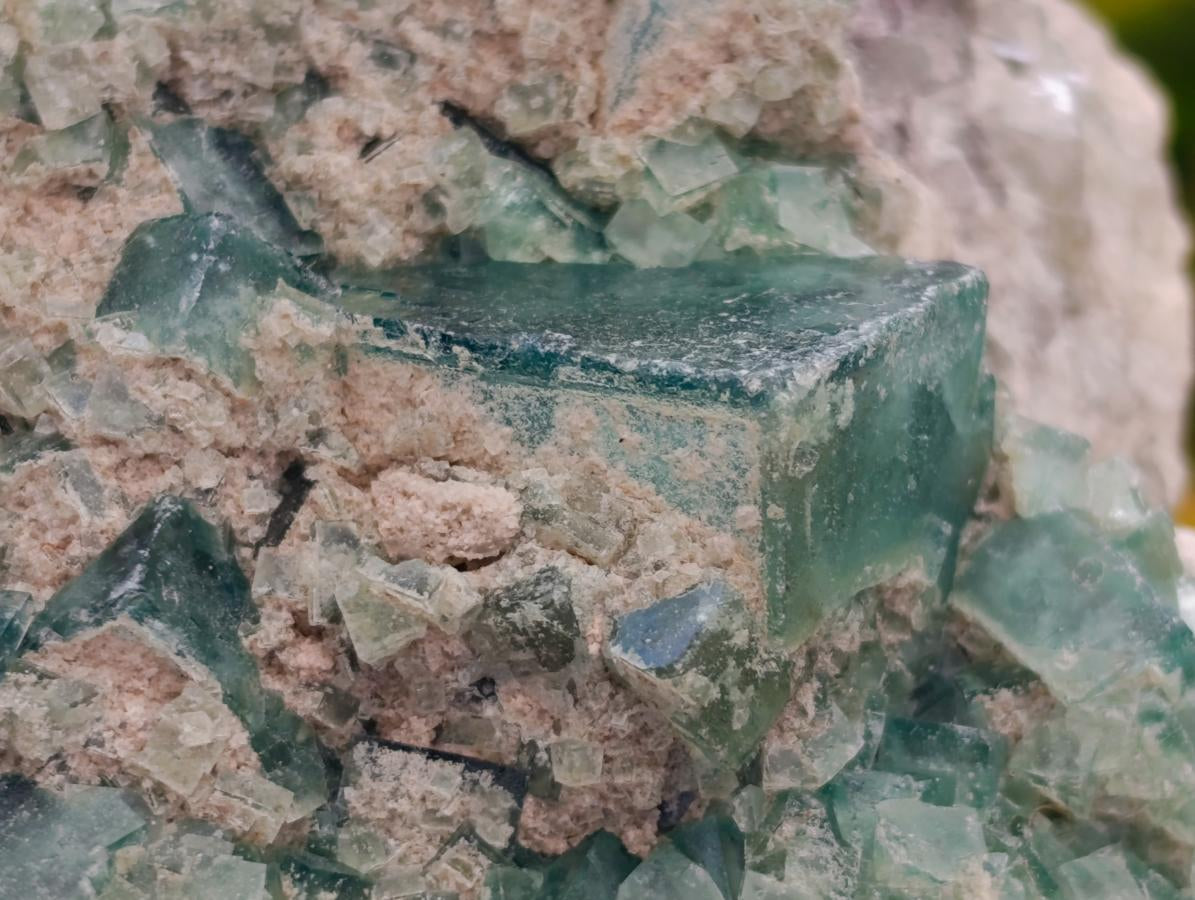 Natural XL Green Fluorite Cluster Specimens x 3 From Mandrosonoro, Madagascar