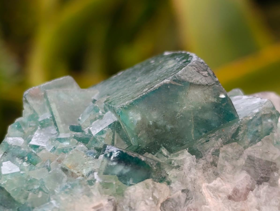 Natural XL Green Fluorite Cluster Specimens x 3 From Mandrosonoro, Madagascar
