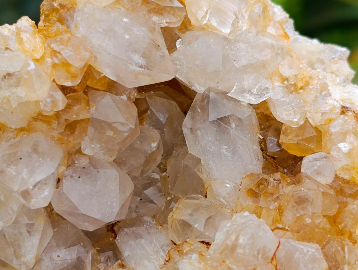 Natural Golden Limonite Quartz Clusters x 6 From Solwezi Zambia