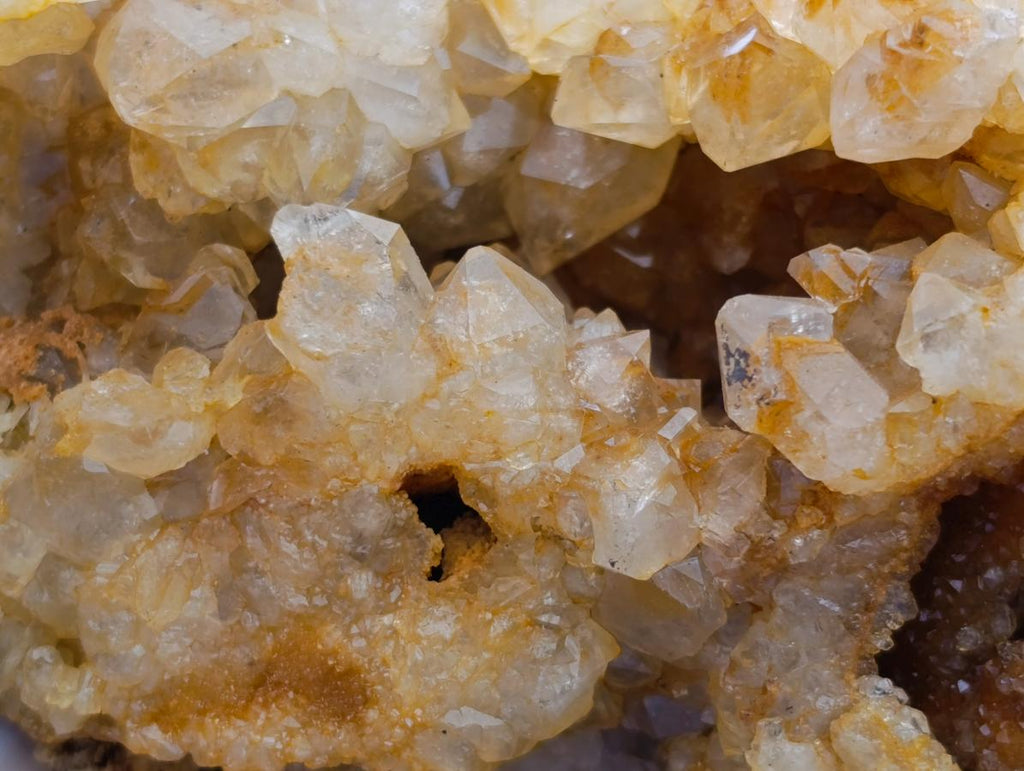 Natural Golden Limonite Quartz Clusters x 6 From Solwezi Zambia