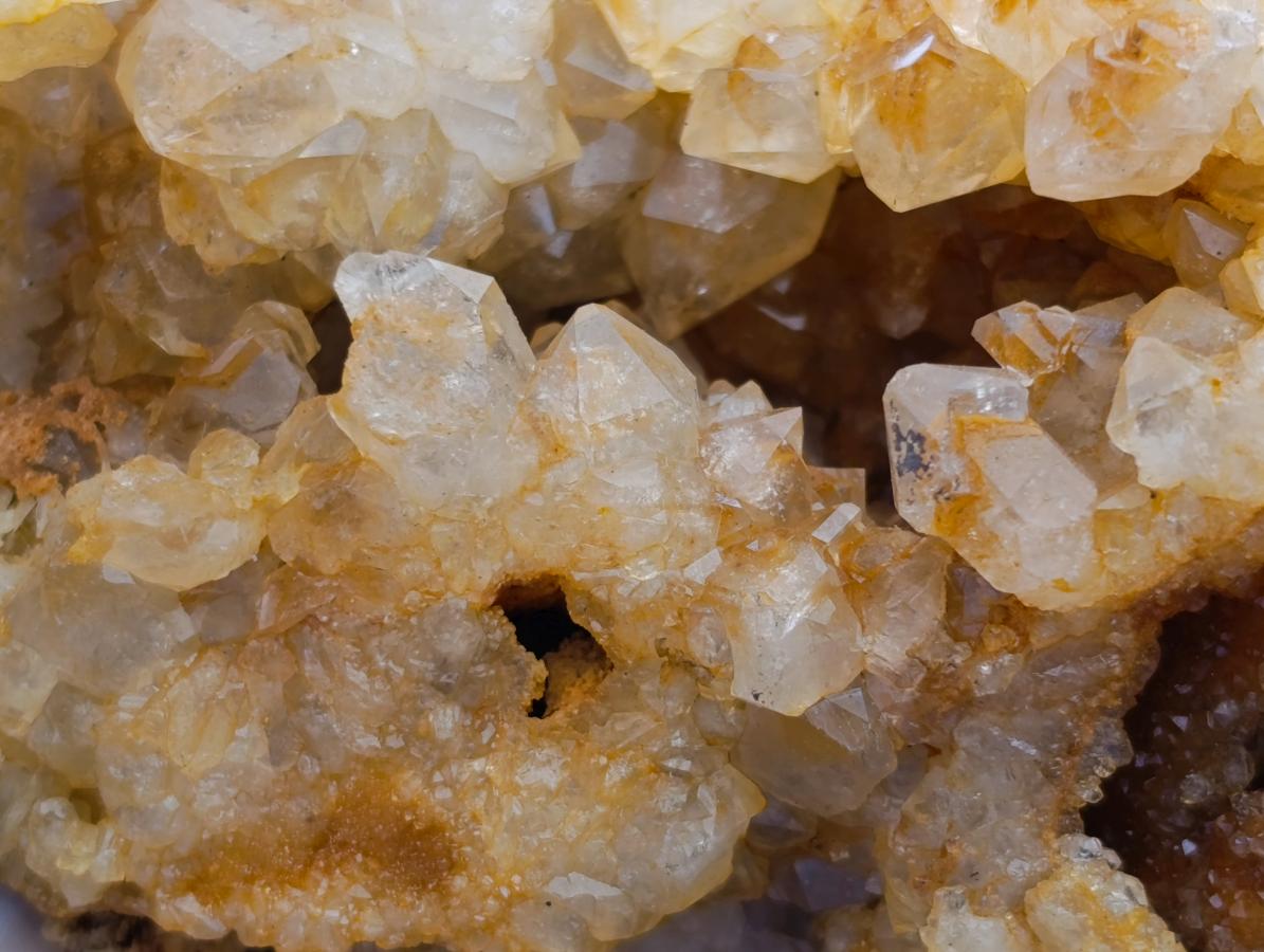 Natural Golden Limonite Quartz Clusters x 6 From Solwezi Zambia