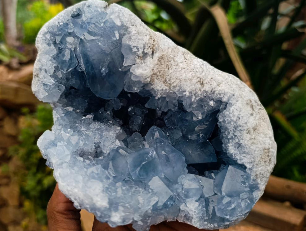 Natural Large Blue Celestite Geode Specimen x 1 From Sakoany, Madagascar