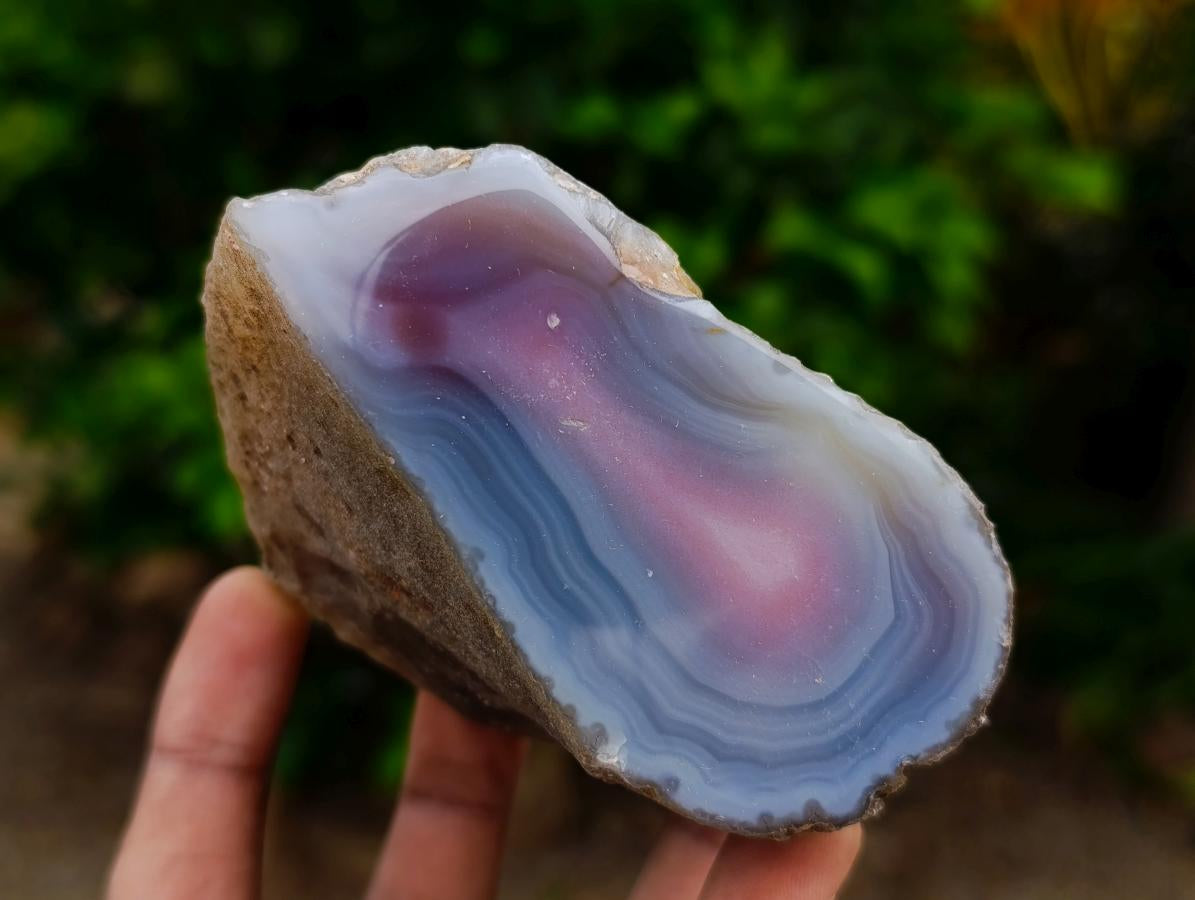 Polished On One Side Red Shashe River Agate Nodules x 4 From Shashe River, Zimbabwe