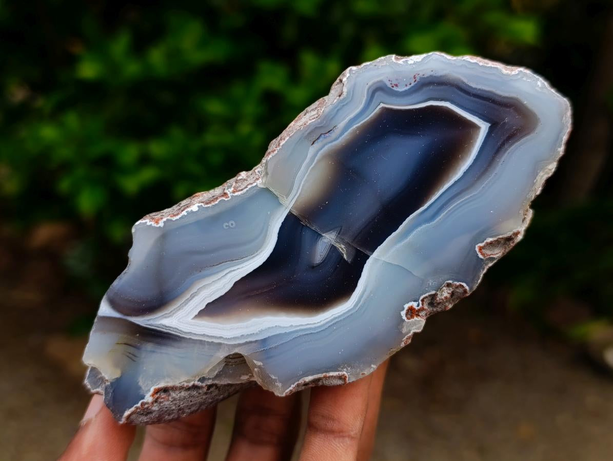 Polished On One Side Red Shashe River Agate Nodules x 4 From Shashe River, Zimbabwe