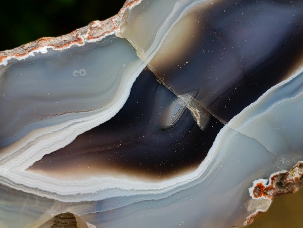 Polished On One Side Red Shashe River Agate Nodules x 4 From Shashe River, Zimbabwe