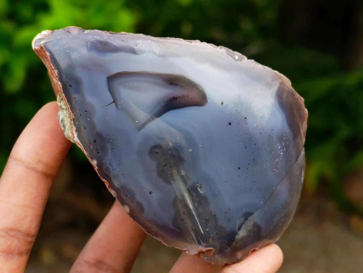 Polished On One Side Red Shashe River Agate Nodules x 4 From Shashe River, Zimbabwe