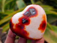 Polished Carnelian Agate Gemstone Hearts x 12 From Madagascar