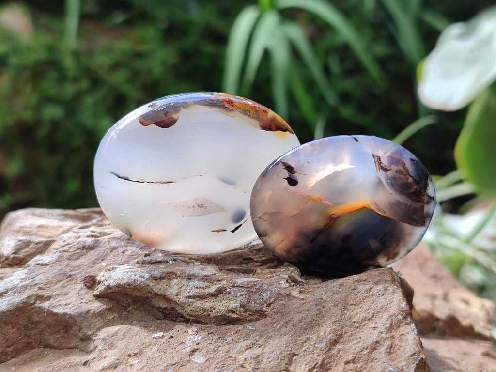 Polished Banded Agate Galets x 35 From Madagascar