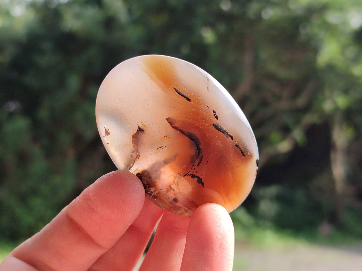 Polished Banded Agate Galets x 35 From Madagascar