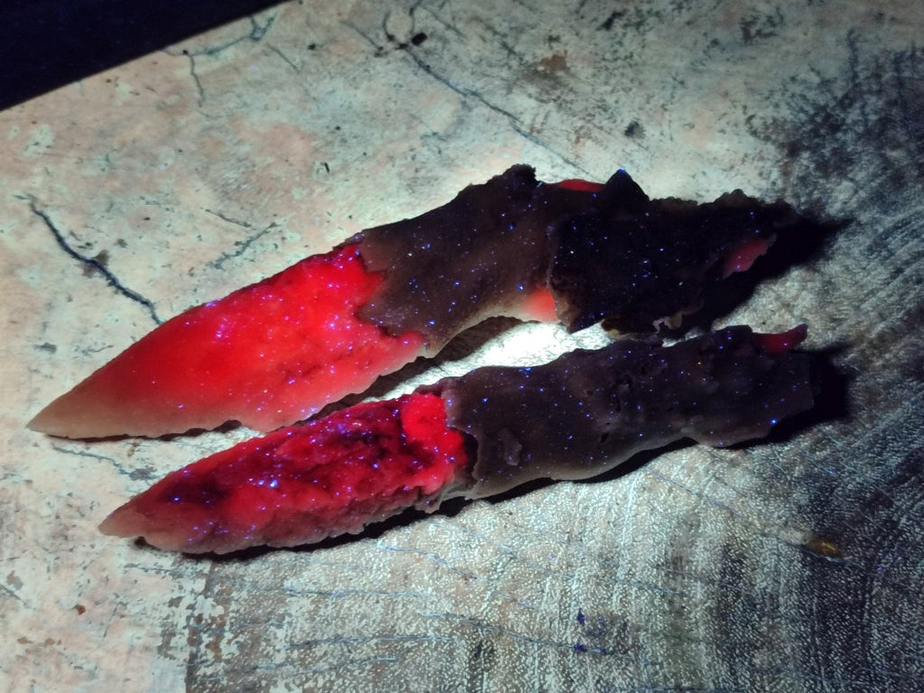 Natural Drusy Quartz Coated Spearhead Calcite Specimens x 6 From Albert's Mountain, Lesotho