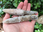 Natural Drusy Quartz Coated Spearhead Calcite Specimens x 6 From Albert's Mountain, Lesotho