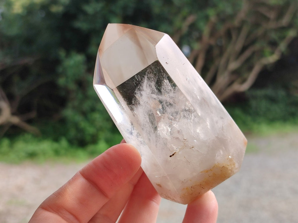 Polished Smokey Window Quartz Crystals x 3 From Madagascar