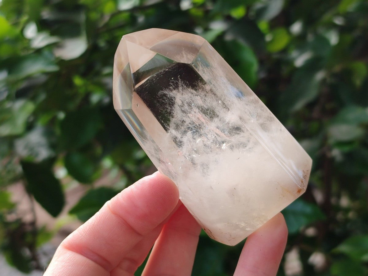 Polished Smokey Window Quartz Crystals x 3 From Madagascar