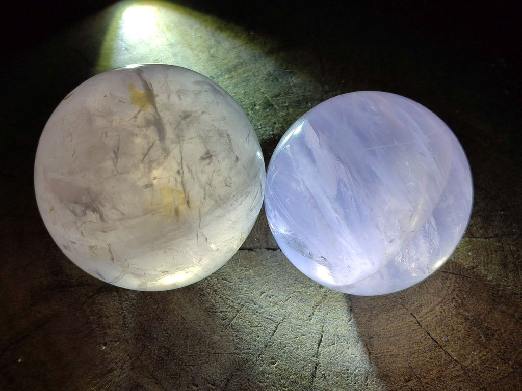 Polished Gemmy Star Rose Quartz Spheres x 4 From Madagascar