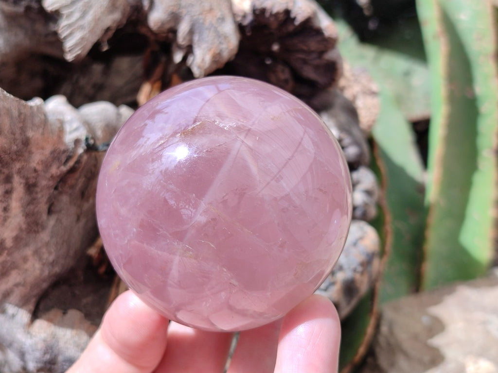 Polished Gemmy Star Rose Quartz Spheres x 4 From Madagascar