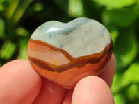 Polished Mixed Ocean Jasper and Polychrome Jasper Mini Hearts x 35 From Madagascar