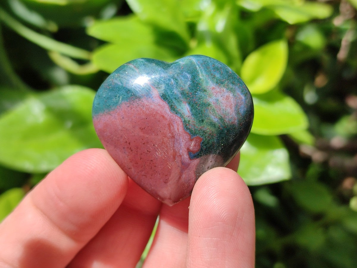 Polished Mixed Ocean Jasper and Polychrome Jasper Mini Hearts x 35 From Madagascar