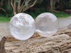 Polished Clear Quartz Crystal Balls x 4 From Madagascar