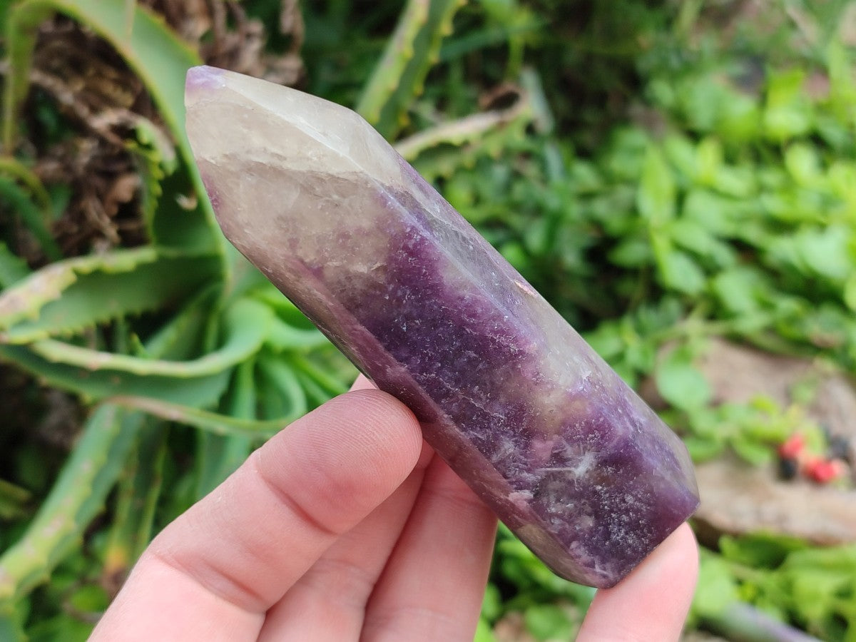 Polished Lepidolite with Pink Rubellite Tourmaline Crystals x 6 From Ambatondrazaka, Madagascar