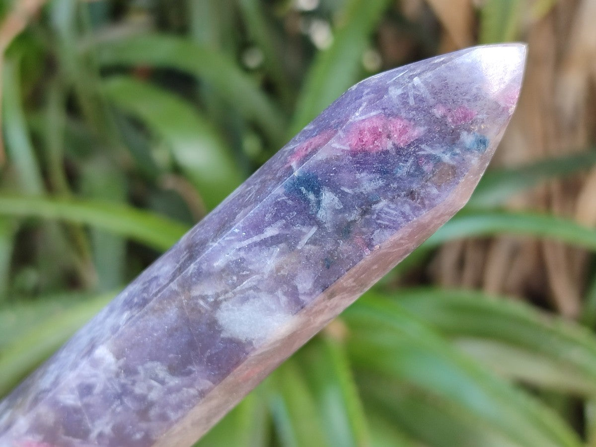 Polished Lepidolite with Pink Rubellite Tourmaline Crystals x 6 From Ambatondrazaka, Madagascar