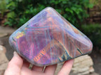 Polished Rare Purple Sunset Flash Labradorite Standing Free Forms x 2 From Madagascar
