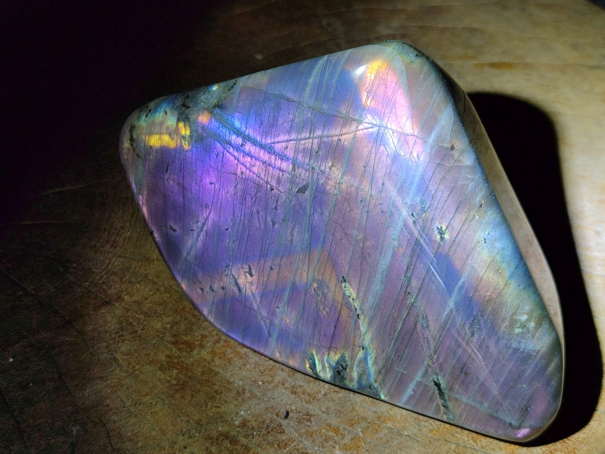 Polished Rare Purple Sunset Flash Labradorite Standing Free Forms x 2 From Madagascar