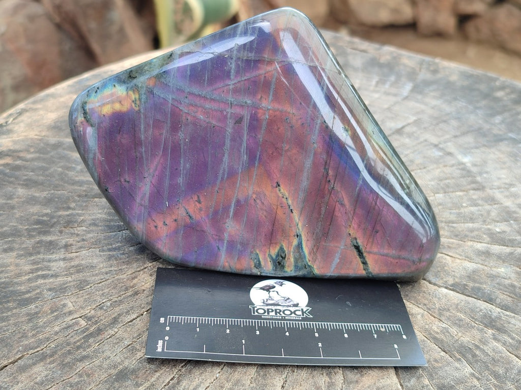 Polished Rare Purple Sunset Flash Labradorite Standing Free Forms x 2 From Madagascar