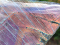 Polished Rare Purple Sunset Flash Labradorite Standing Free Forms x 2 From Madagascar