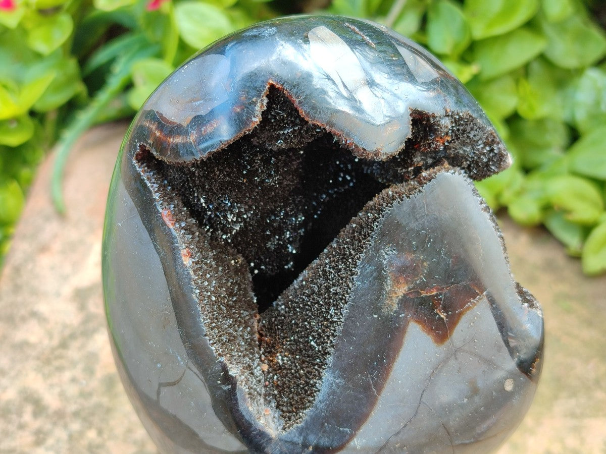 Polished Septerye Sauvage "Dragons Egg" Geode Standing Free Form x 1 From Mahajanga, Madagascar