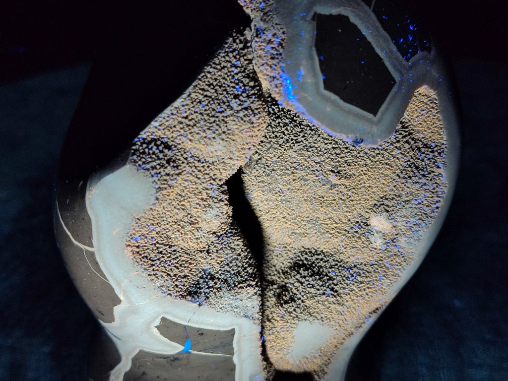 Polished Septerye Sauvage "Dragons Egg" Geode Standing Free Form x 1 From Mahajanga, Madagascar