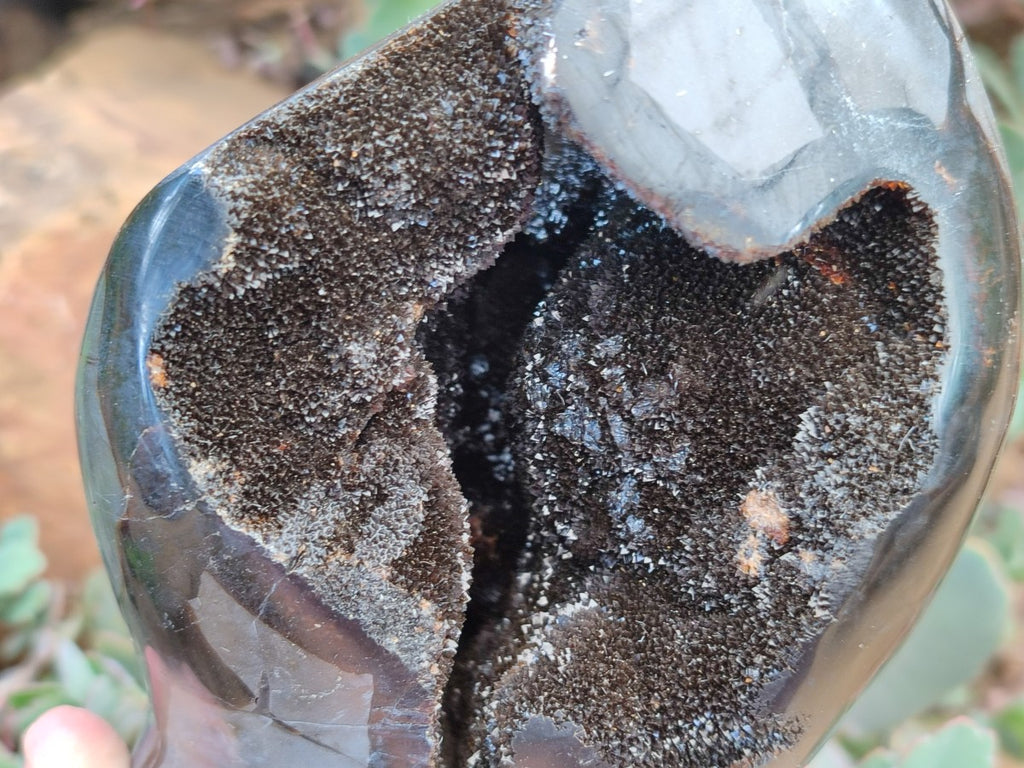 Polished Septerye Sauvage "Dragons Egg" Geode Standing Free Form x 1 From Mahajanga, Madagascar