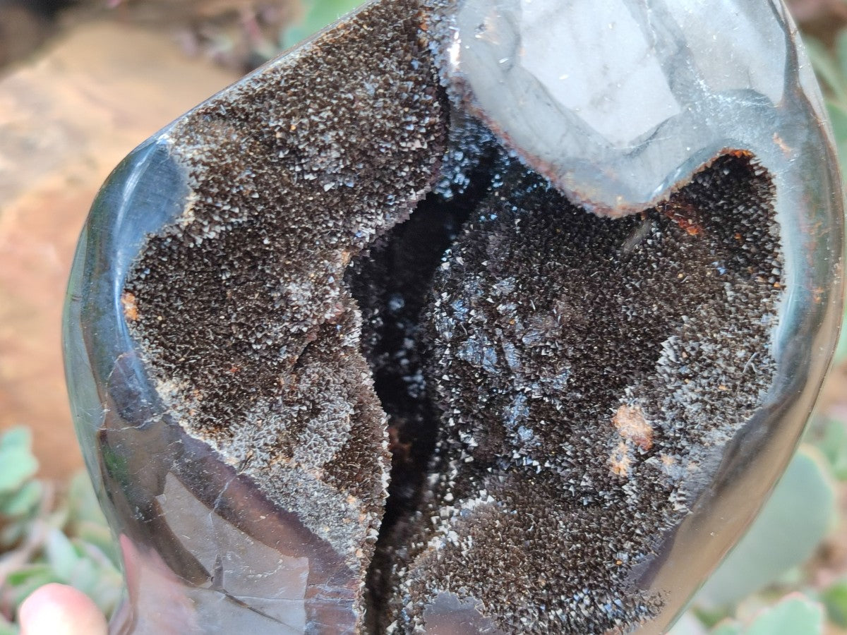 Polished Septerye Sauvage "Dragons Egg" Geode Standing Free Form x 1 From Mahajanga, Madagascar