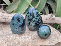 Polished Mixed Stromatolite Sphere and Standing Free Forms x 3 From Katsepy, Madagascar