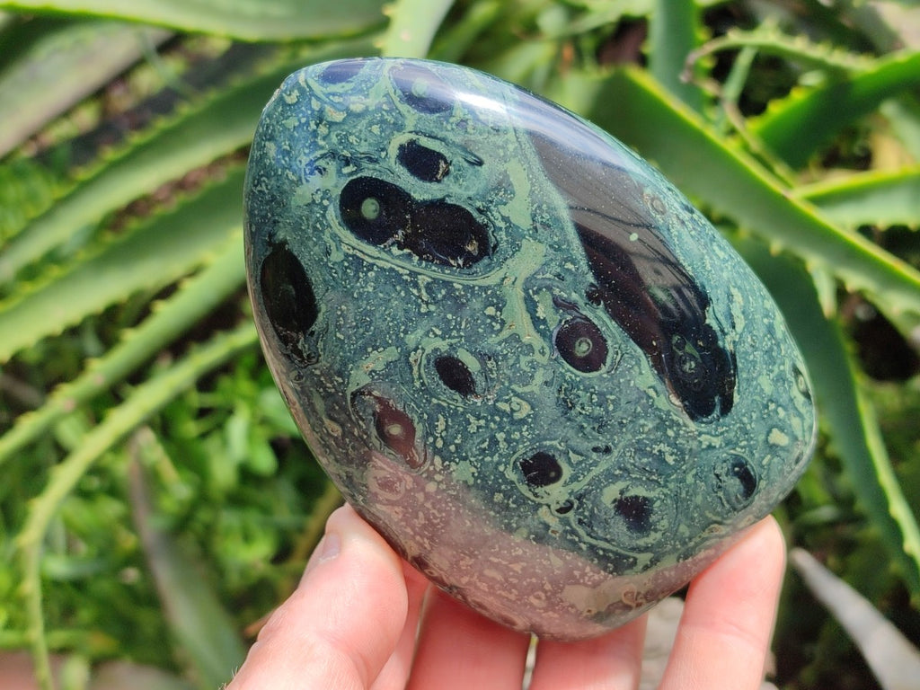 Polished Mixed Stromatolite Sphere and Standing Free Forms x 3 From Katsepy, Madagascar