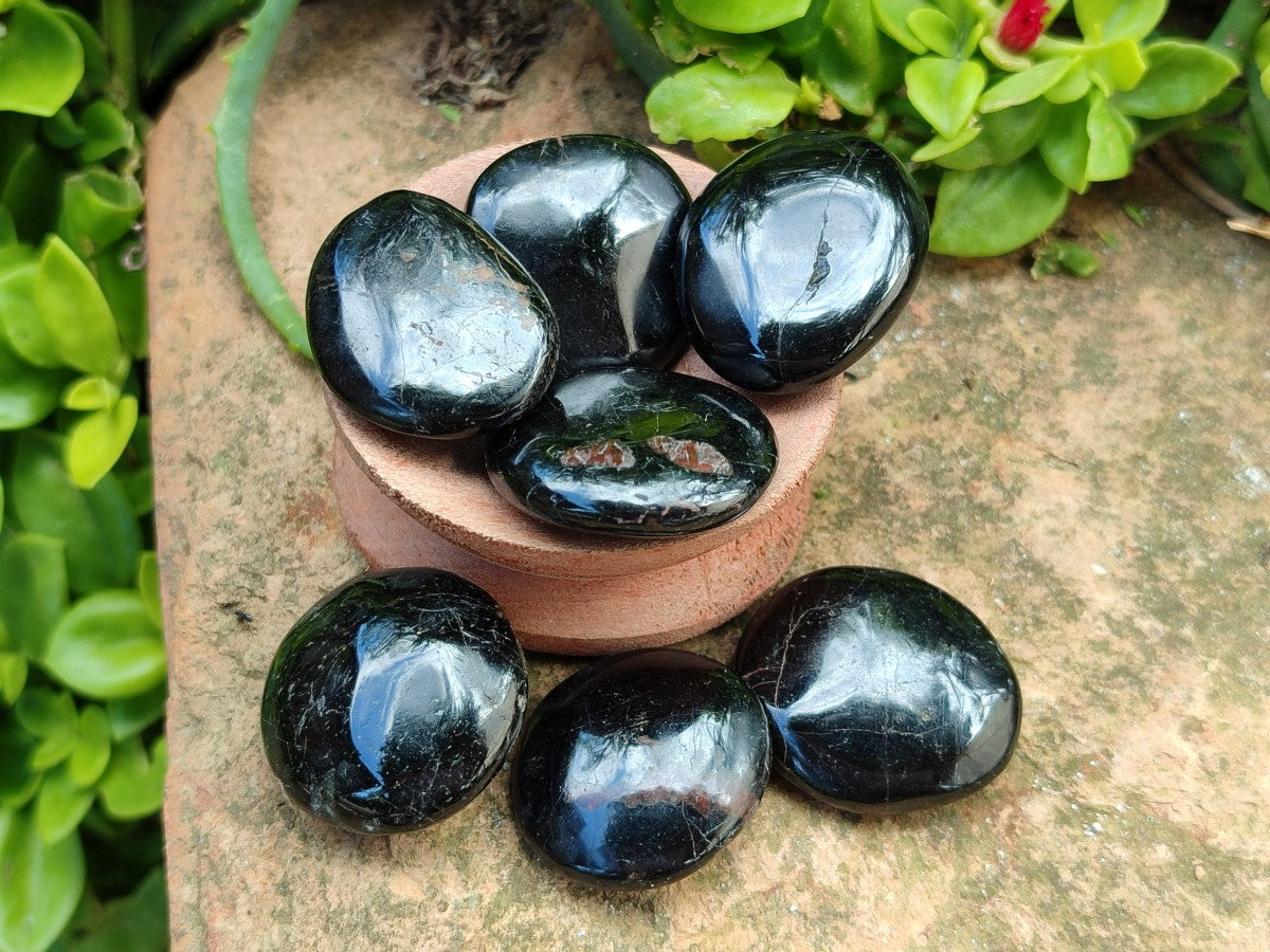 Polished Mini Black Tourmaline Free Forms x 35 From Madagascar - Toprock Gemstones and Minerals 