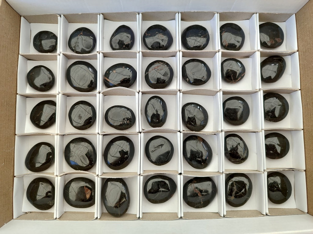 Polished Mini Black Tourmaline Free Forms x 35 From Madagascar - Toprock Gemstones and Minerals 