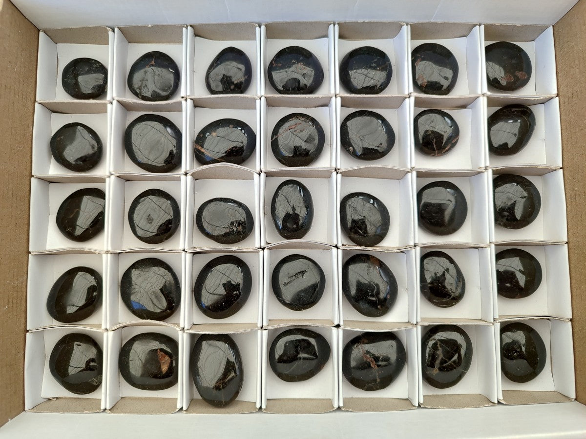 Polished Mini Black Tourmaline Free Forms x 35 From Madagascar - Toprock Gemstones and Minerals 