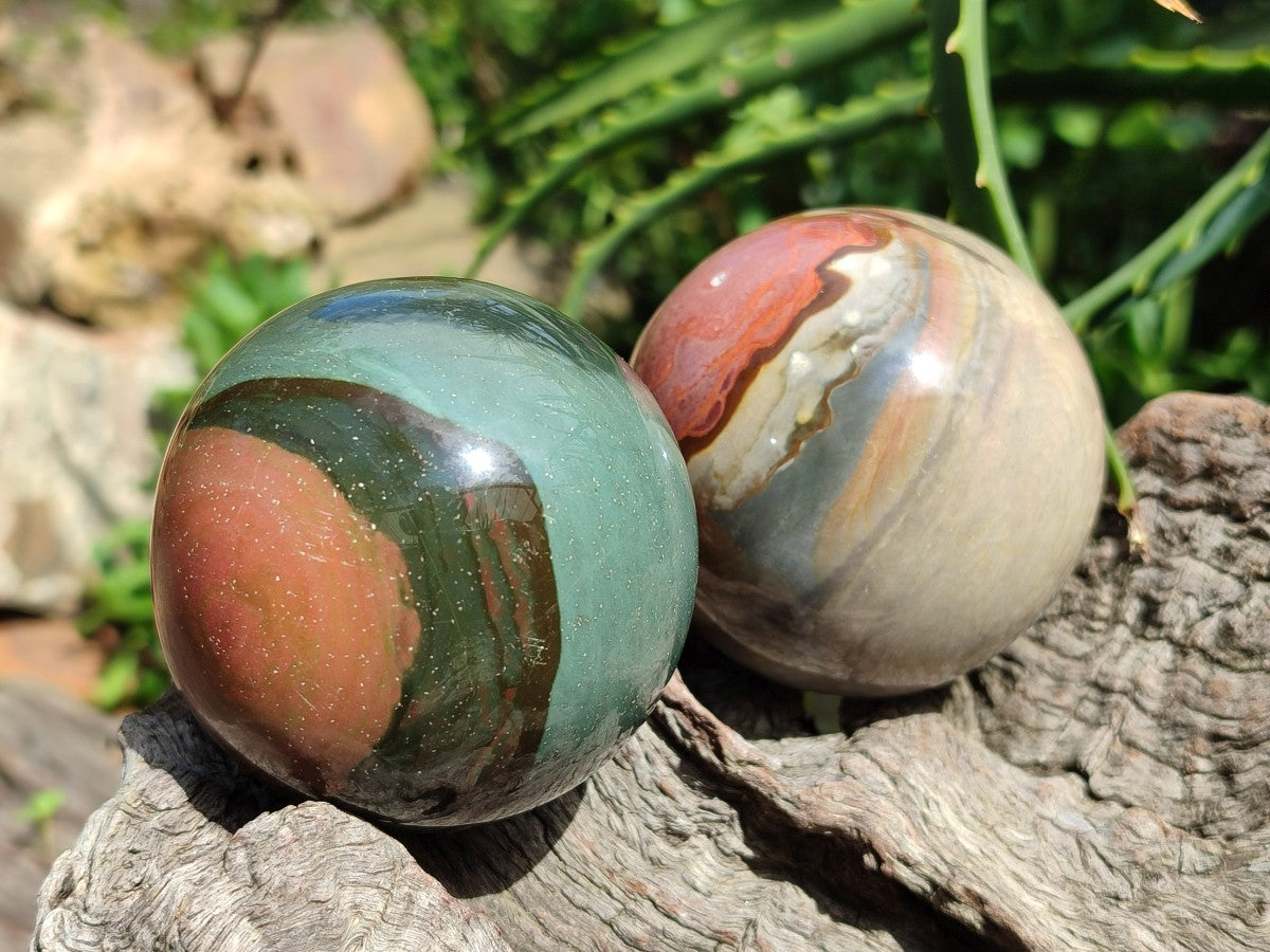 Polished Polychrome Jasper Spheres x 6 From NW Coast, Madagascar