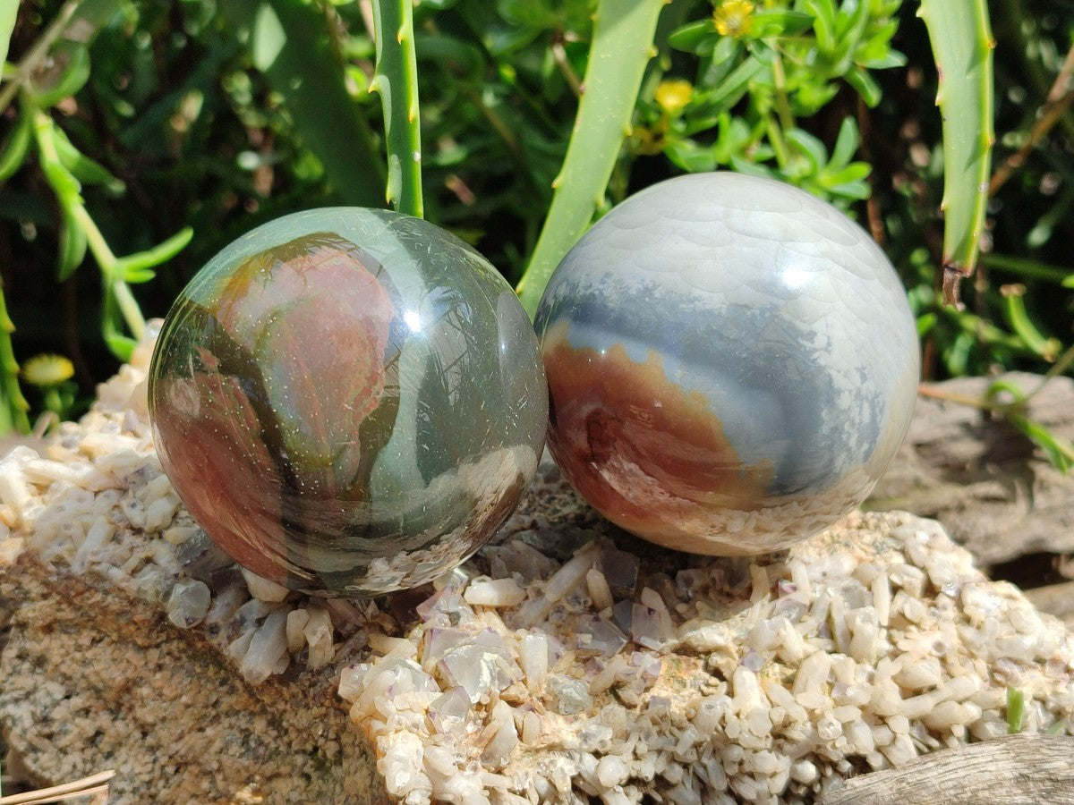 Polished Polychrome Jasper Spheres x 6 From NW Coast, Madagascar