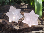 Hand Made Gemmy Rose Quartz Merkabahs x 3 From Madagascar